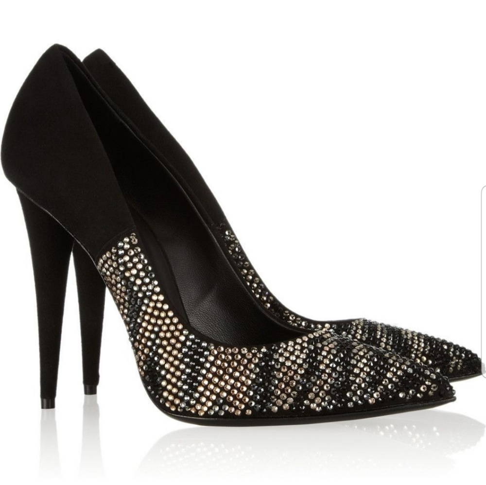 Giuseppe Zanotti "Ester" Crystal-Embellished Suede